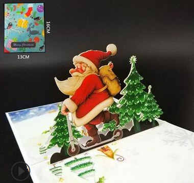 Christmas pop-up card 3D Christmas tree pop-up card Christmas Greeting card Year Card Anniversary Postcard: F