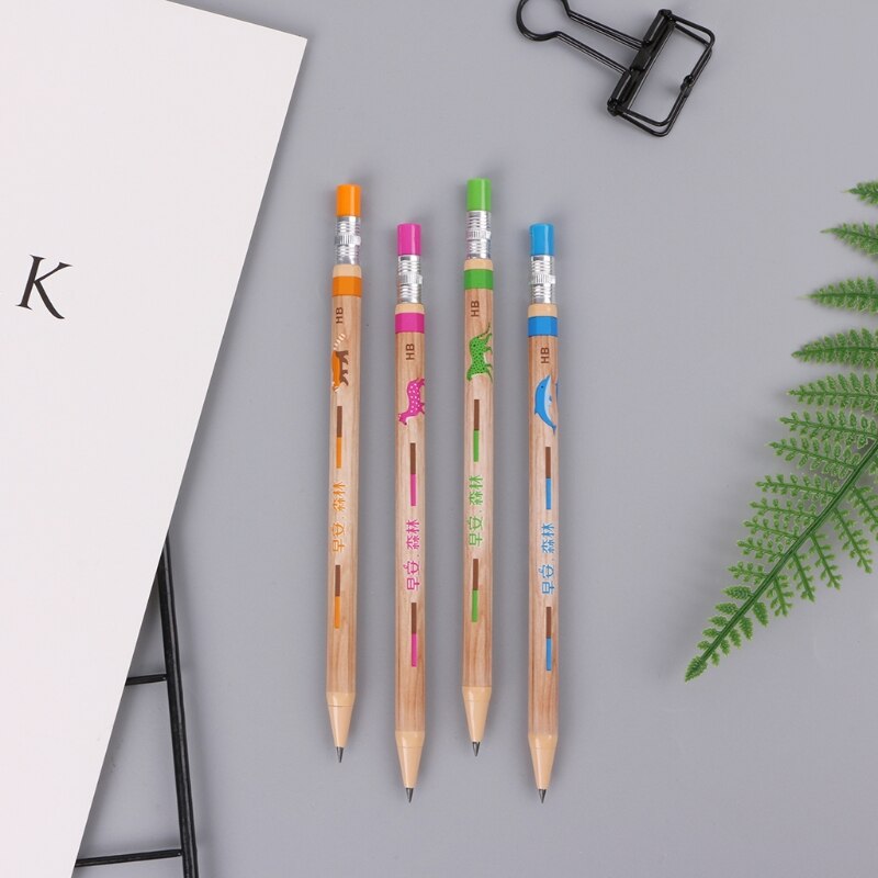 1 Set 2.0mm Plastic Automatic Mechanical Pencil With Sharpener Writing Stationery