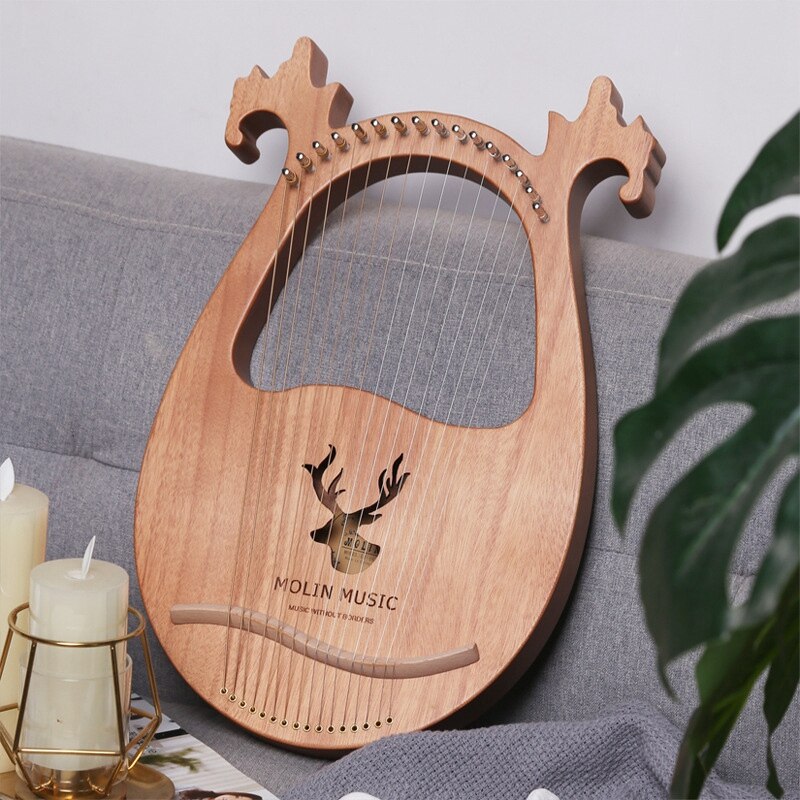 BMDT-Lyre Harp,16 Strings Harp Portable Small Harp with Durable Steel Strings Wood String Musical Instrument: wood