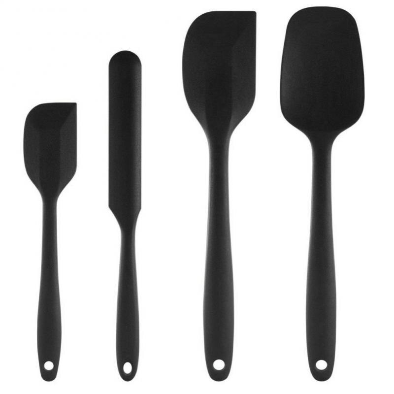 Four-piece Suit Baking Spatulas For Kitchen Cook Utensils Set For Cooking Baking And Mixing Cake Spatula Bakeware Sets: black