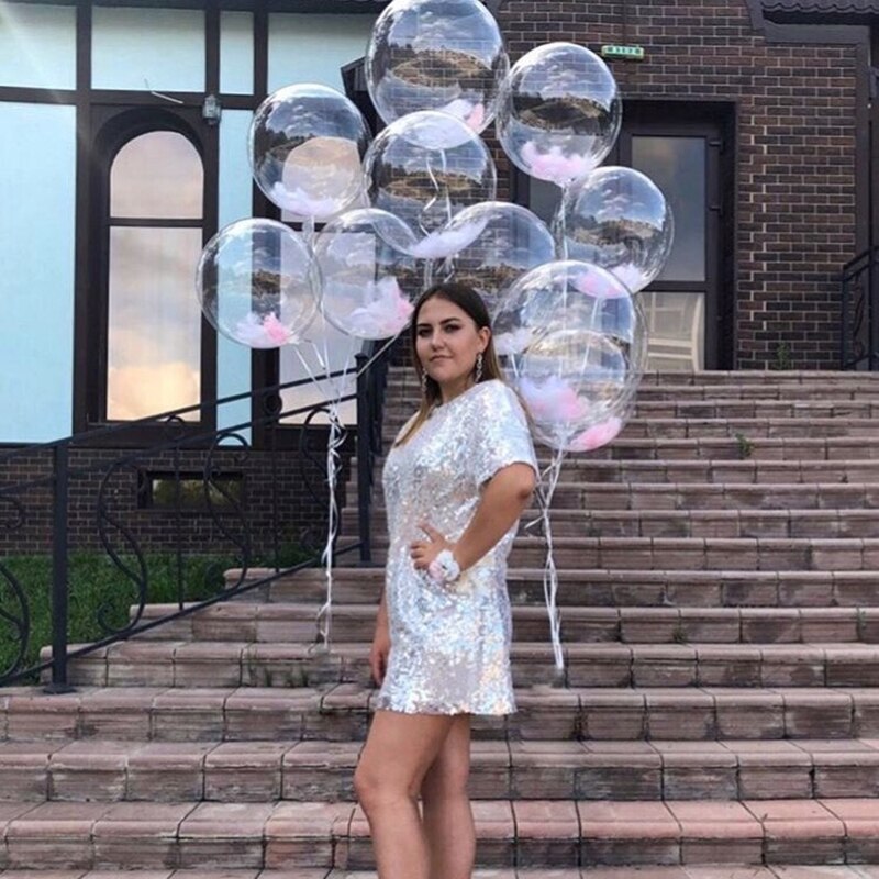 Globo transparente de helio inflable para niños, globo transparente de PVC de 12/20/24/36 pulgadas, decoración para de cumpleaños y boda, juguete