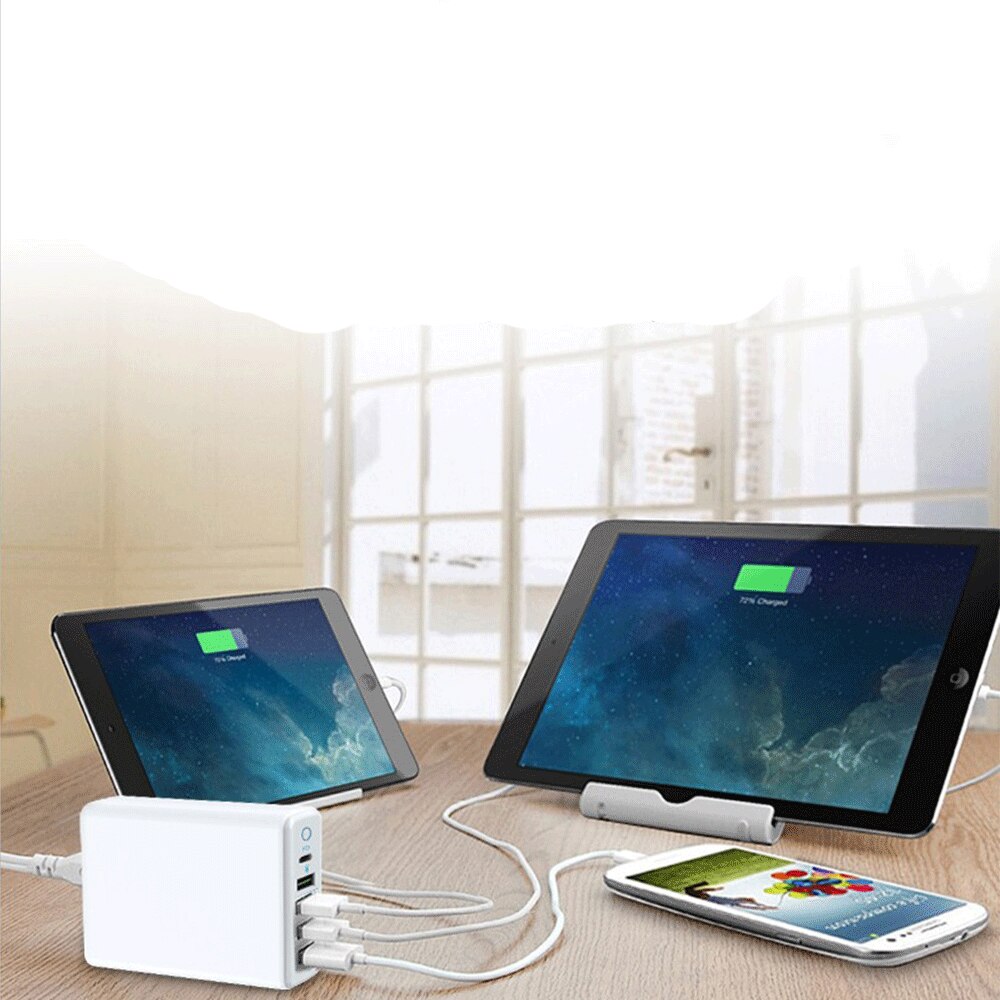 PD 3.0+QC 3.0 Fast Charger Multi-Port Travel Charger Station Quick Charge USB Fast Charge USB 60W for iPad for iPhone for iPod