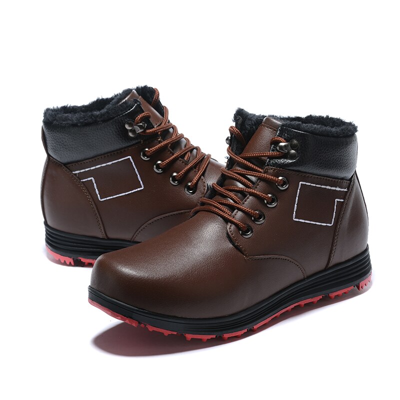 Golf Shoes Men Waterproof Leather Golf Shoes Warm Fur Man Sports Shoes High Top Golf Trainers for Mens Walking Shoe
