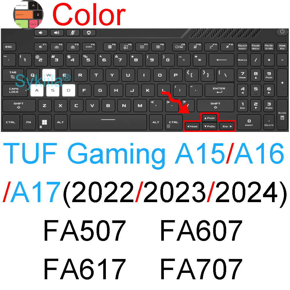 Keyboard Cover for ASUS TUF Gaming A15 A16 A17 Dash F15 F16 F17 FA507 FA607 FX507 FX607 FA707 Silicone Protector Skin Case 15 16: Brown