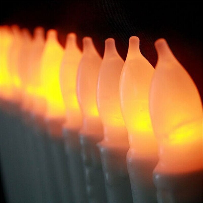 Pack of 6 or 12 Timer Battery Operated Candles,Flickering Yellow Window Candles,Velas LED Candel,Wedding Led Flameless Candles
