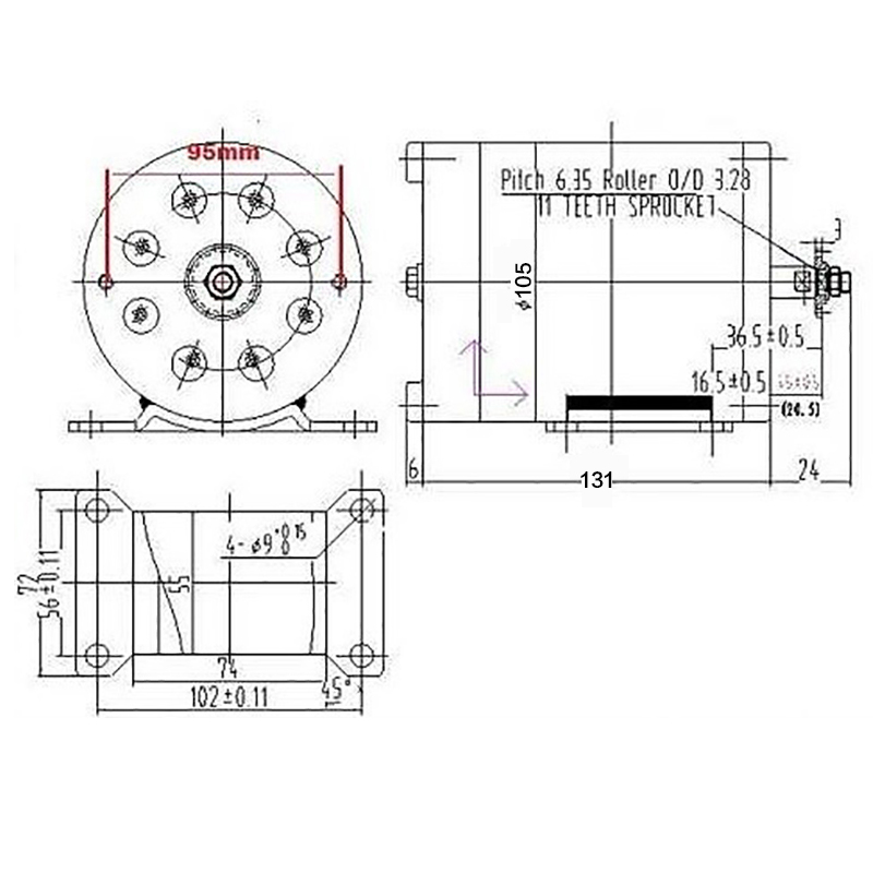 500w 36 vdc elektrisk scooter motor 2500 rpm dc børstet hastighet motor 1.9n. m  my1020 elektrisk sykkel tricycle motorsykkelmotor deler