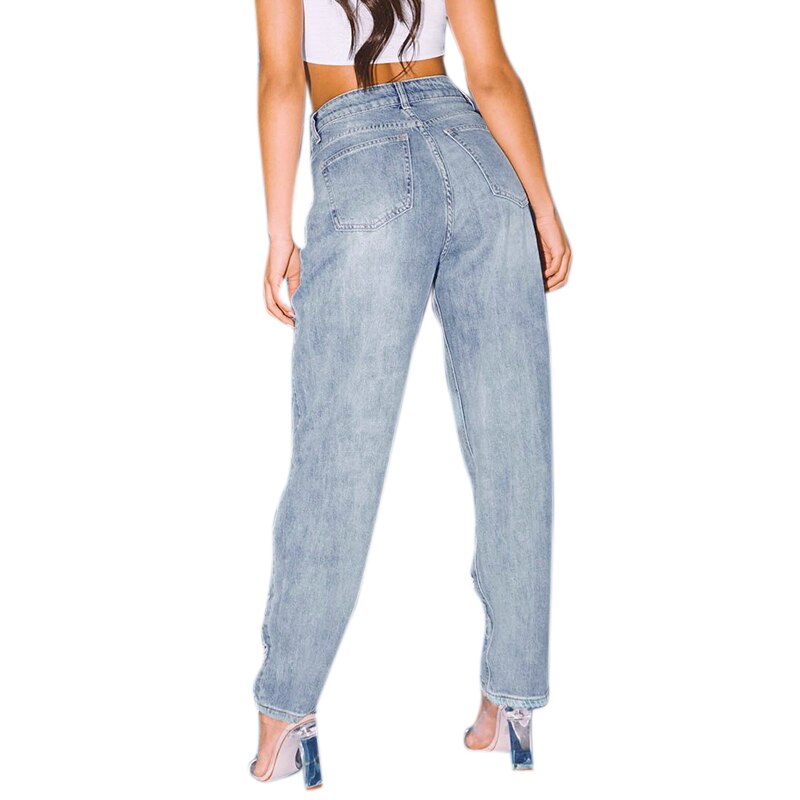 Vicabo casual losse dames jeans dames gescheurde gaten casual jeans broek vrouwen