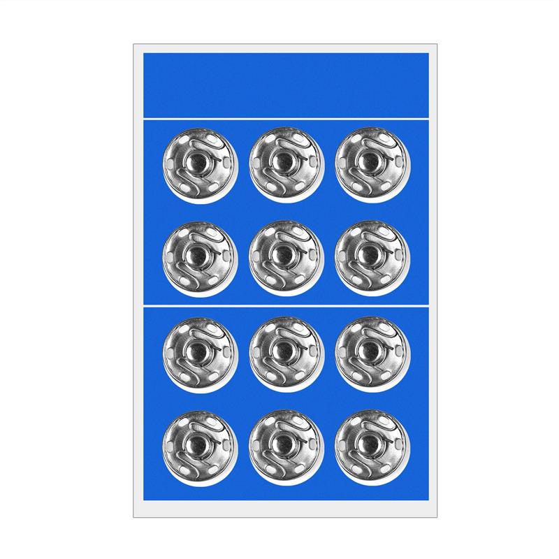 Snap Buttons Black Silver Metal Fasteners Press Button 8/12/16/18/20mm Iron Stud Plating Round Button Garment Sewing Accessories: Silver 19mm 12pcs