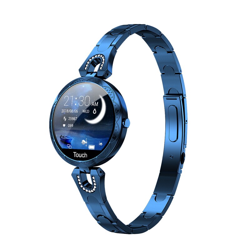 Woman Smart Watch Bracelet Girl Heart rate Blood Pressure Sleep detection Pedometer IP67 Waterproof Smartwatch: Blue