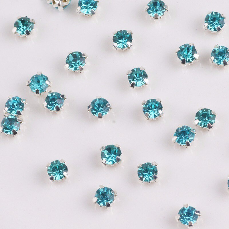 Pulaqi 4mm 100 stks Glas Steentjes Naaien Diamant Vorm Voor Kleding Naald Sticker Op Applique Naaien Voor Kleding bruiloft Decor F