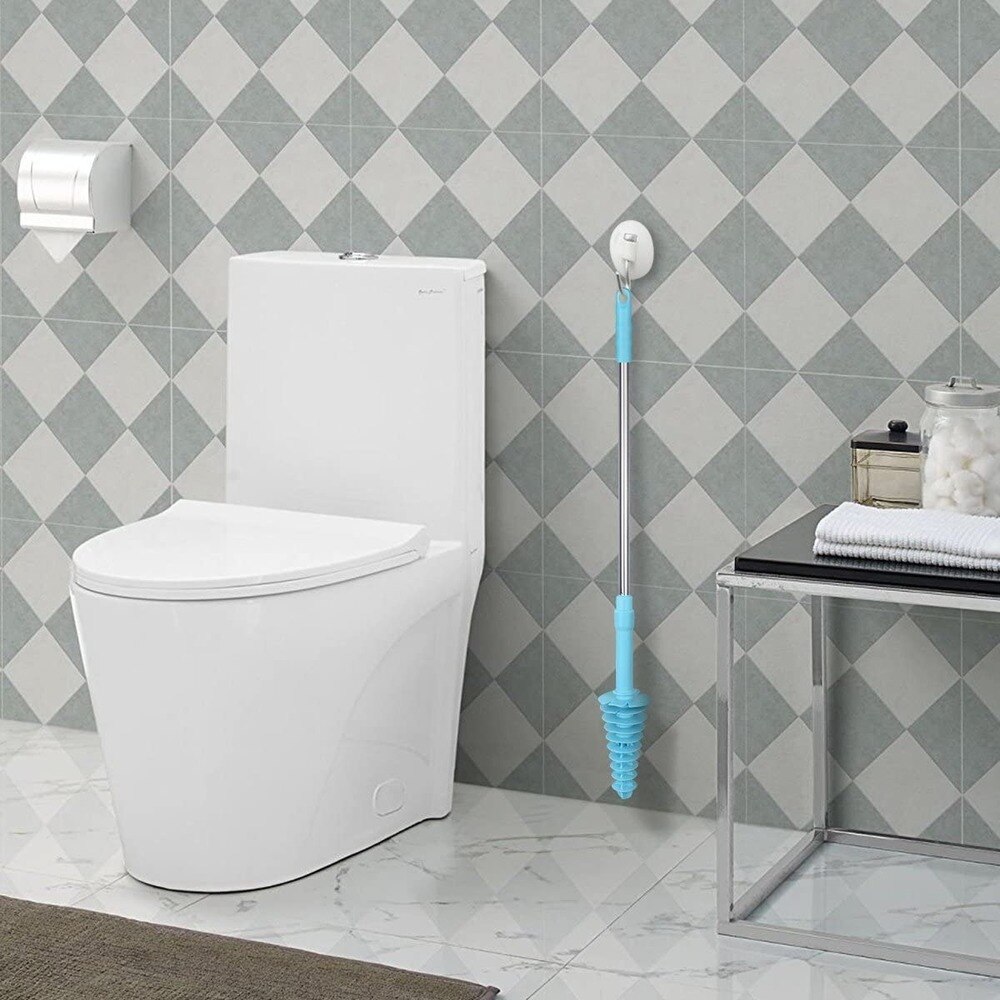 Toilet Plunger Zuiger Type Wc Klomp Remover Flexibele Rubberen Hoofd Rvs Handvat Wc Bagger Pijp Voor Verstopte Sifon