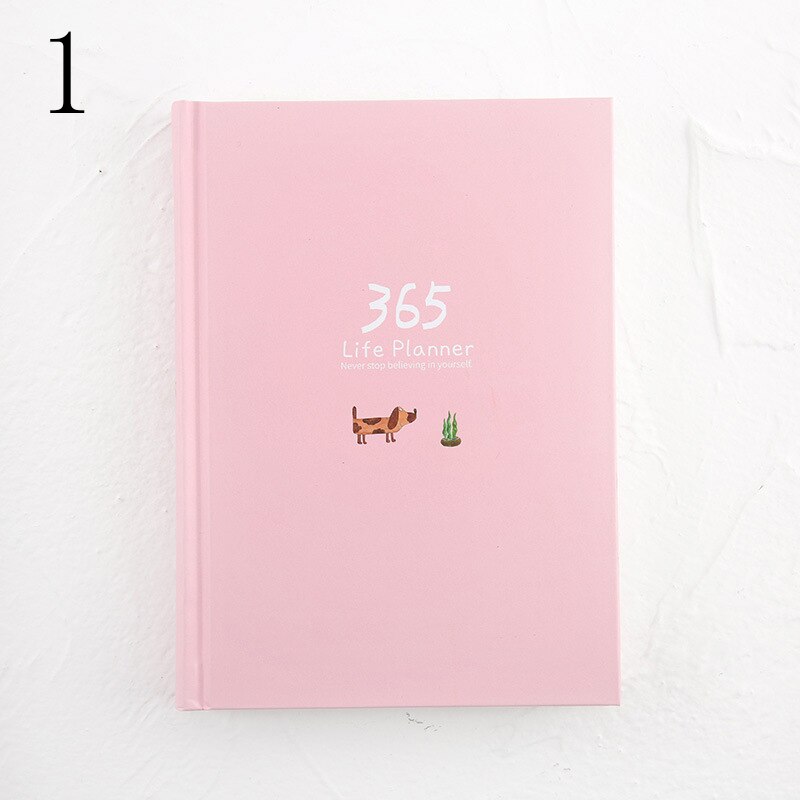 Cuaderno planificador de 365 días, Agenda anual, Bloc de notas de página interior colorida, papelería diaria para la escuela y la Oficina: 1