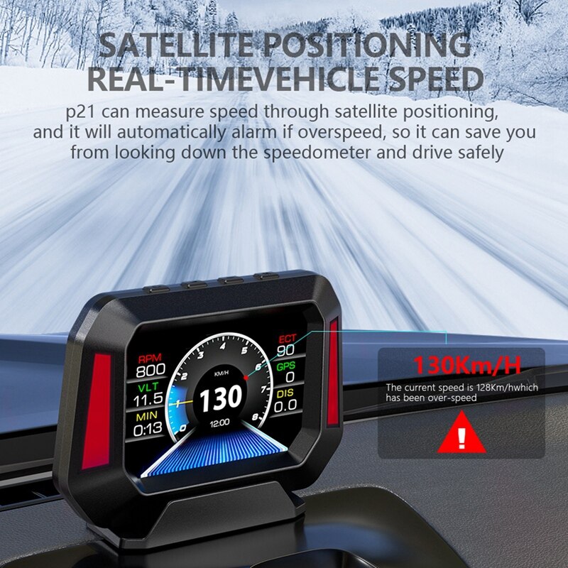 Inclinómetro de 4x4 para coche, Sensor de nivel, HUD, gradiente, GPS, sistema de vehículo todoterreno en tiempo Real, velocímetro, accesorios para coche, P21