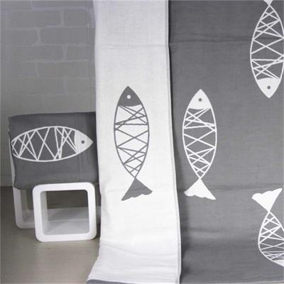 140X70cm 100% de dibujos animados de algodón 3 capas de gasa suave coreano pez/gato/pájaro Toalla de baño Toalla de Playa Grande para adultos: gray fish