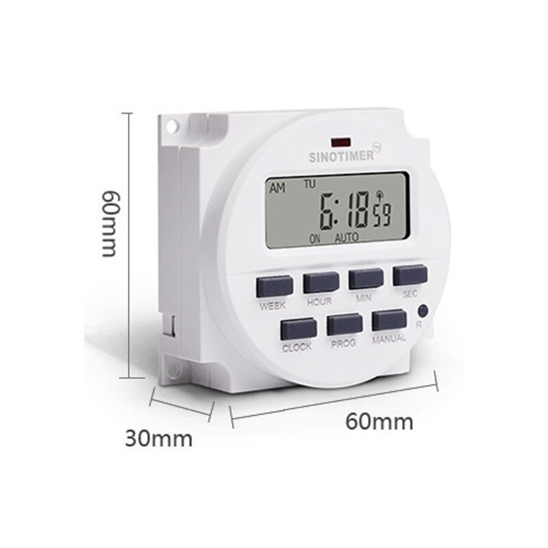 Digital Timer Switch 7 Days Weekly Programmable Time Relay Control Programmer