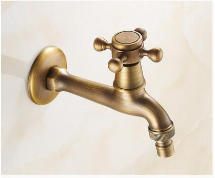 Robinet de toilette, robinet Bronze Antique de machine à laver, robinet de toilette, robinets de jardin décoratif pour l'extérieur: WHITE