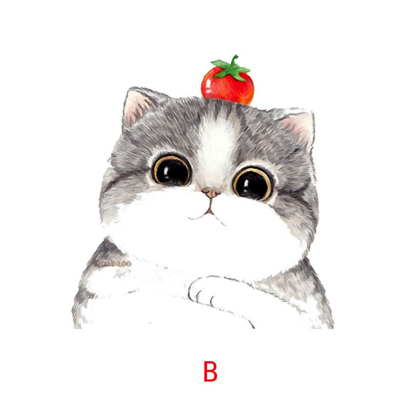 Tegneserie vannfarge kattunge vegg klistremerke barnerom barnehage dekorasjon bakgrunn søte dyr klistremerker flyttbart tapet: B
