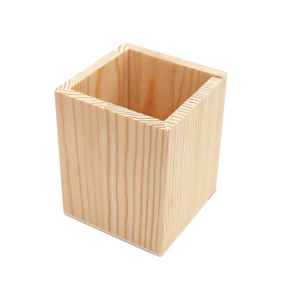 Round Wooden Wood Desktop Desk Organizer Accessories Pen Pencil stand Holder Storage Case Office Organizer School Supplies: 1