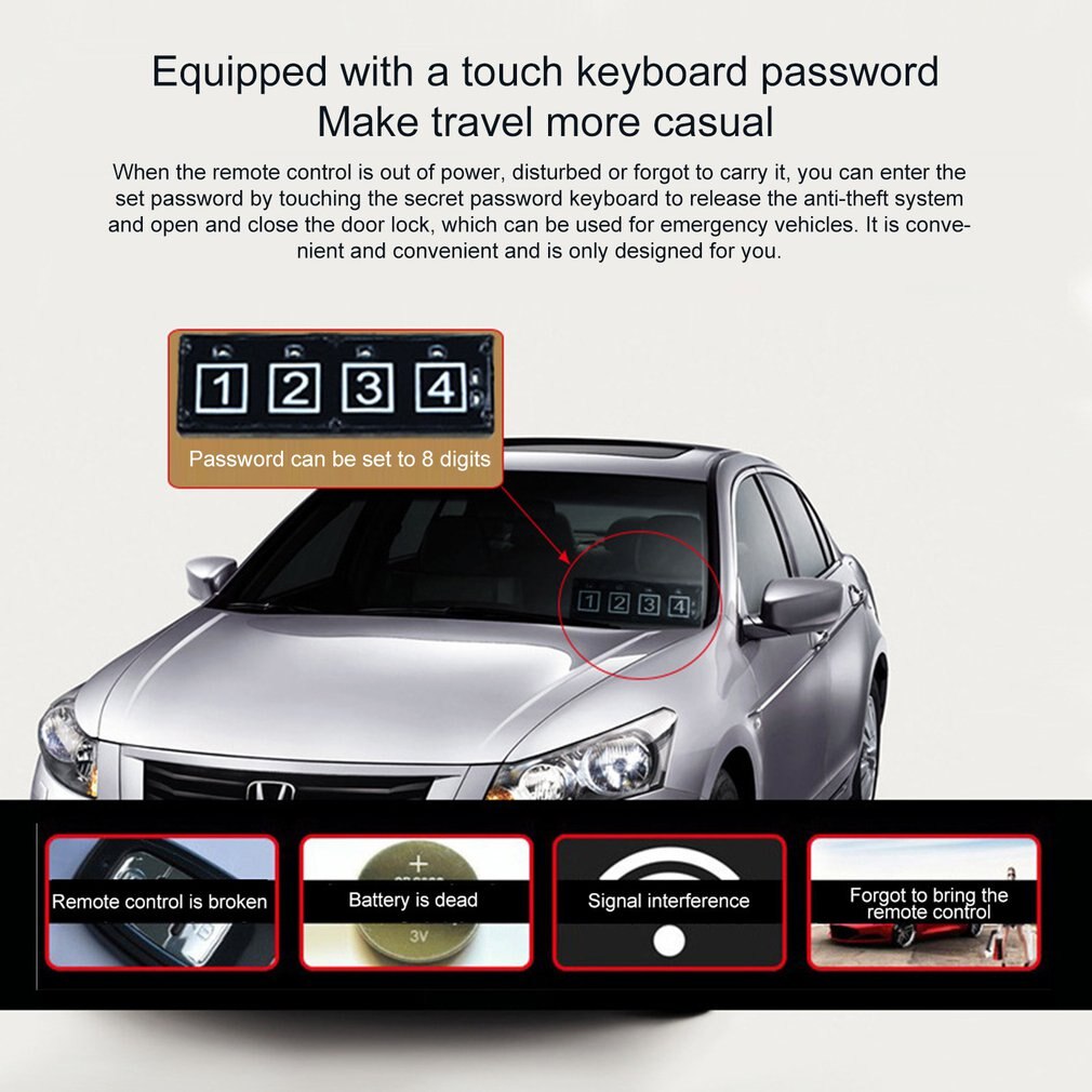 10pcs Auto car start stop engine system with keyboard PKE Keyless Entry Engine Alarm System set password open/close door