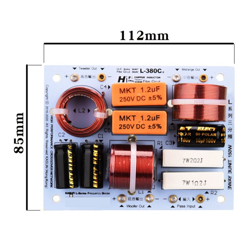 L -380c 3- 3 -lautsprechereinheit (hochtöner + mitteltöner + tieftöner) hifi-heimlautsprecher mit frequenzweichenfiltern