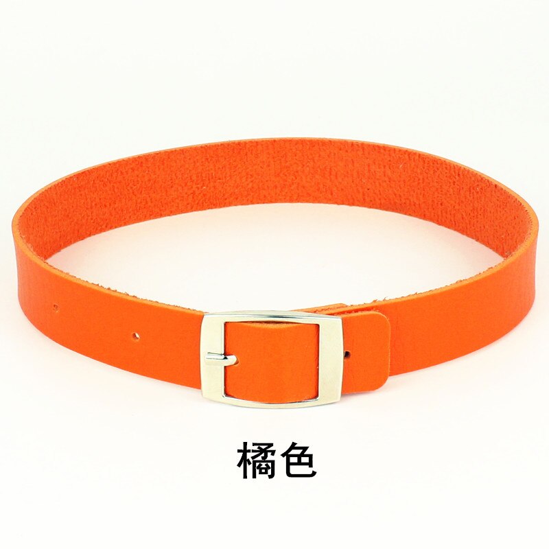 Necklace For Women's Neck Sweetheart Harajuku Punk Rock And Roll Leather Collar: Orange