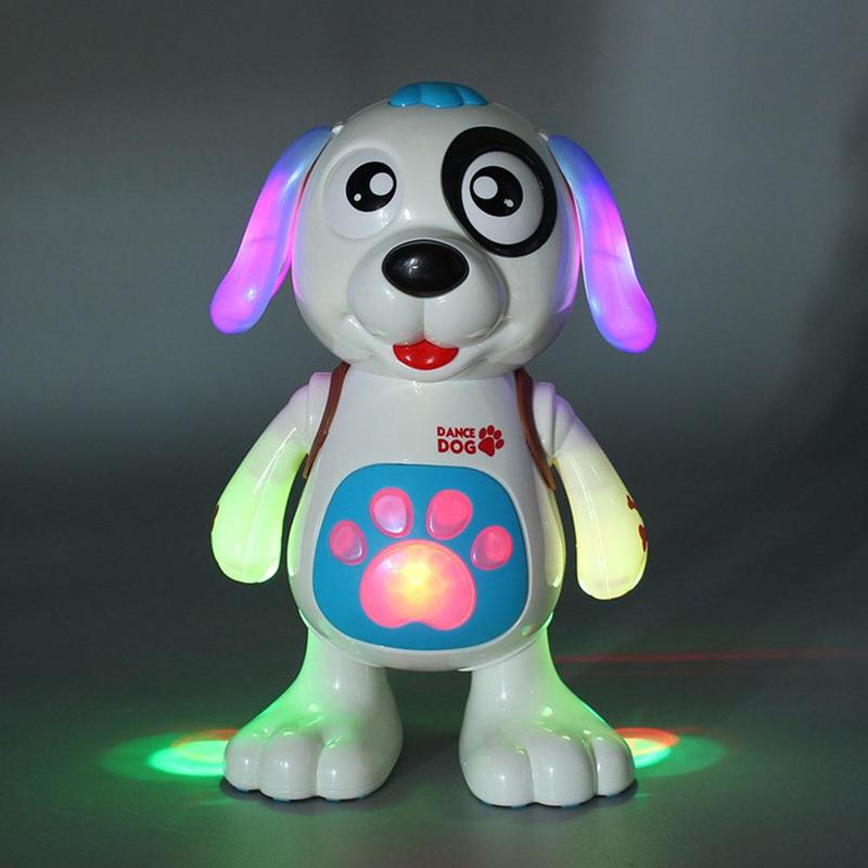 Juguete eléctrico para perro, música, baile ligero, caminar, Perro Robot