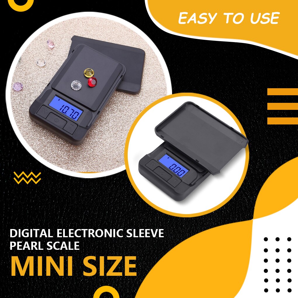 Mini LCD Digital Scale Pocket Electronic Digital Scale for Jewelry Balance Gram for Precision Kitchen Scale 200gx0.01g/500gx0.1g