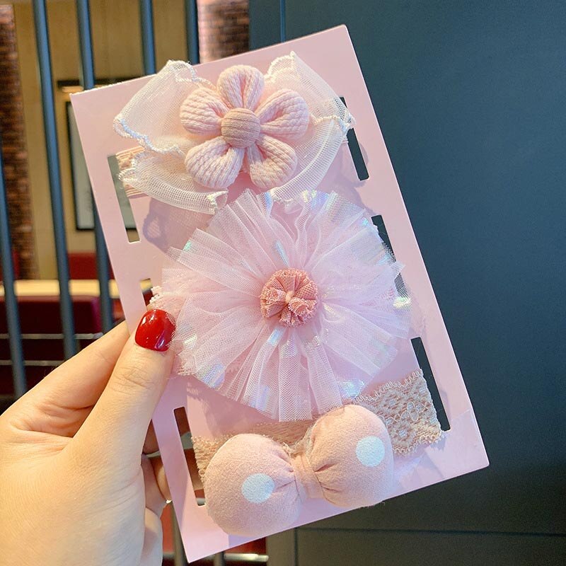 3 stuks/set kanten bloemen prinses baby hoofdbanden schattige strikken meisjes haarband tulband schattige baby hoofdband haaraccessoires