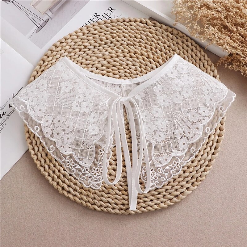Sitonjwly Witte Sjaal Pop Nep Kraag Vrouwelijke Overhemd Valse Kraag Dames Afneembare Half Shirt Revers Blouse Shawl Wrap Decoratie: 271