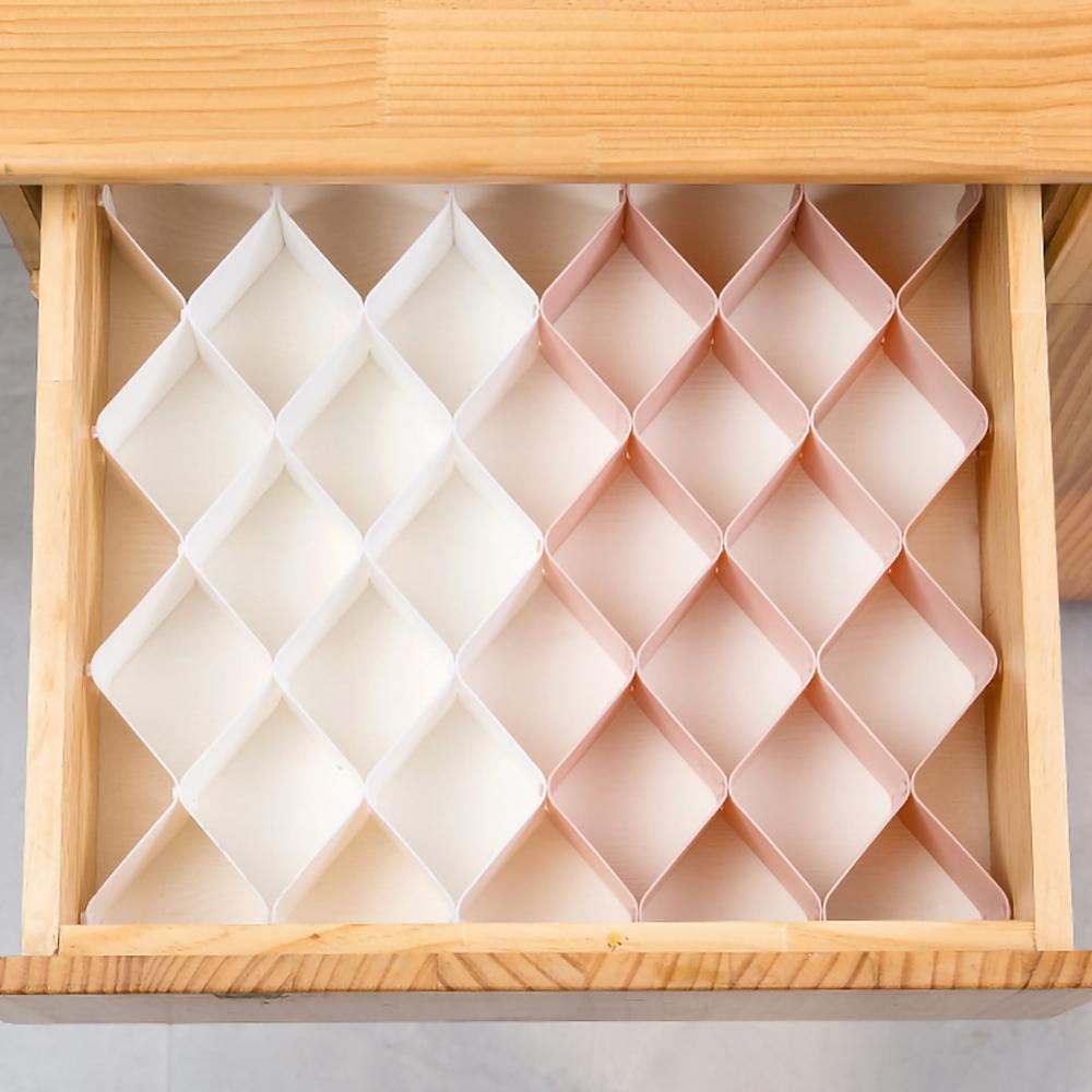 Tiroir en forme de nid d'abeille, Partition en plastique, 6 tablettes, diviseurs de placard pour petits vêtements et plinthe cosmétique