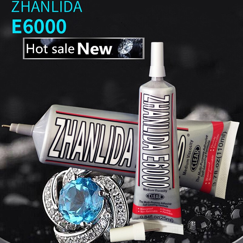 2 stücke ZLD E6000 110ml Mehrzweck Industrie Kleber Schmuck Handwerk Kristall Strass Tuch DIY Telefon Bildschirm Glas Flüssigkeit Kleber