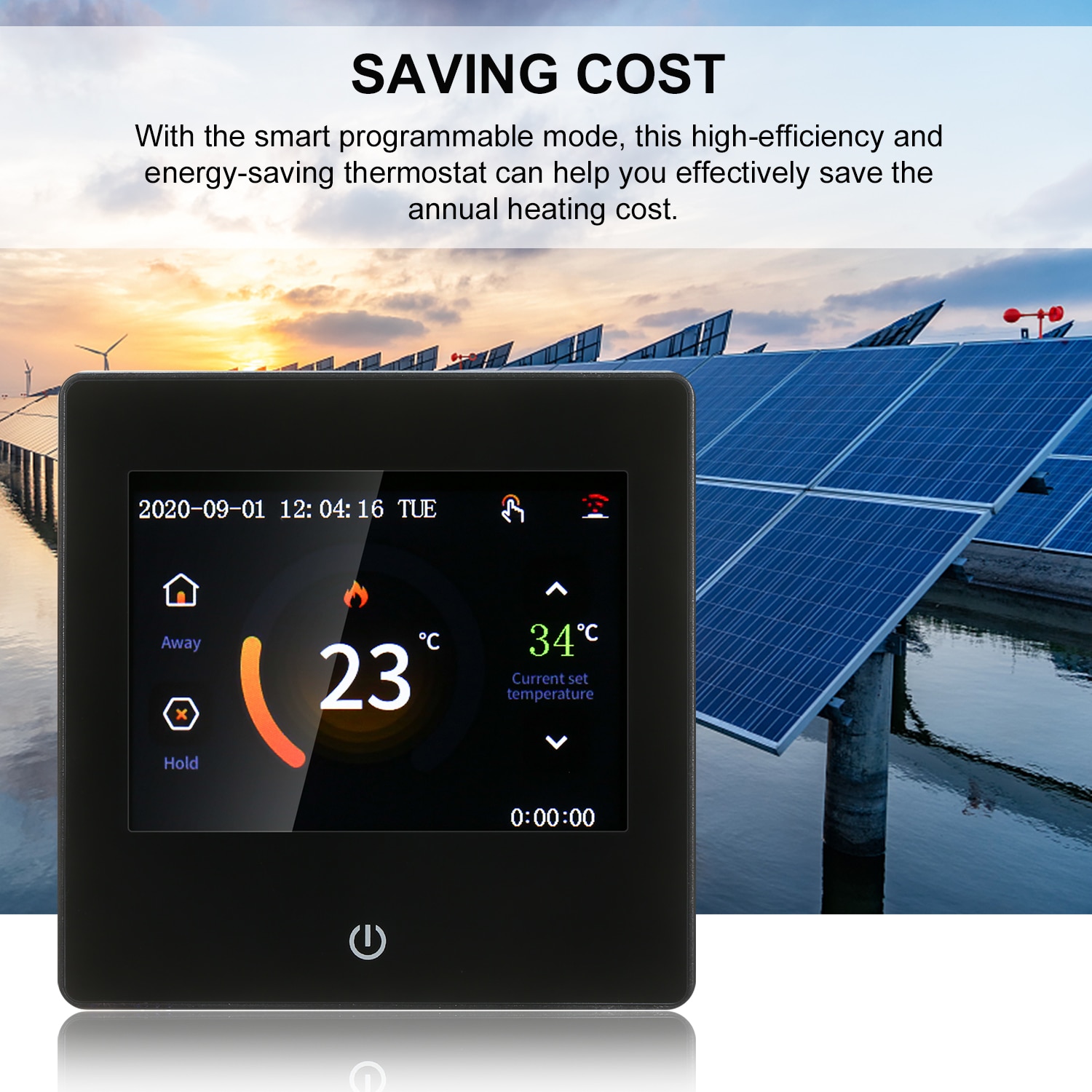 Smart LCD Touch-screen Weekly Programmable Thermostat WIFI Electric Heating 16A Temperature Controller for Home School Office