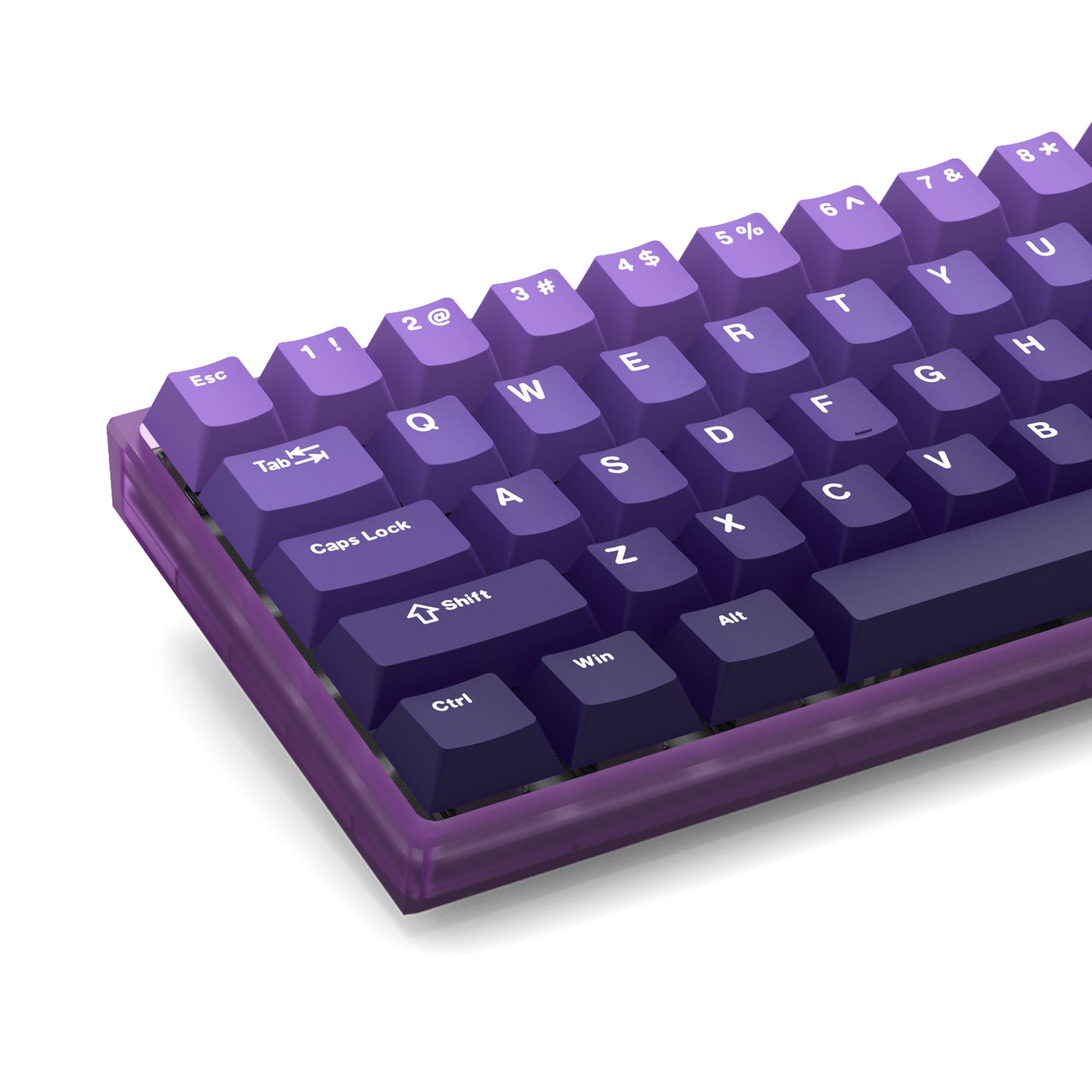 132 Tasten Farbverlauf Lila Kirschprofil PBT-Tastenkappen doppelt Schuss-Tastenkappe für 60 % 65 % 75 % 100 MX schalten mechanische Spielen-Tastatur