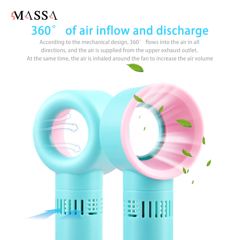 Ventilador de cílios sem lâmina portátil pequeno criativo mini portátil carregamento USB