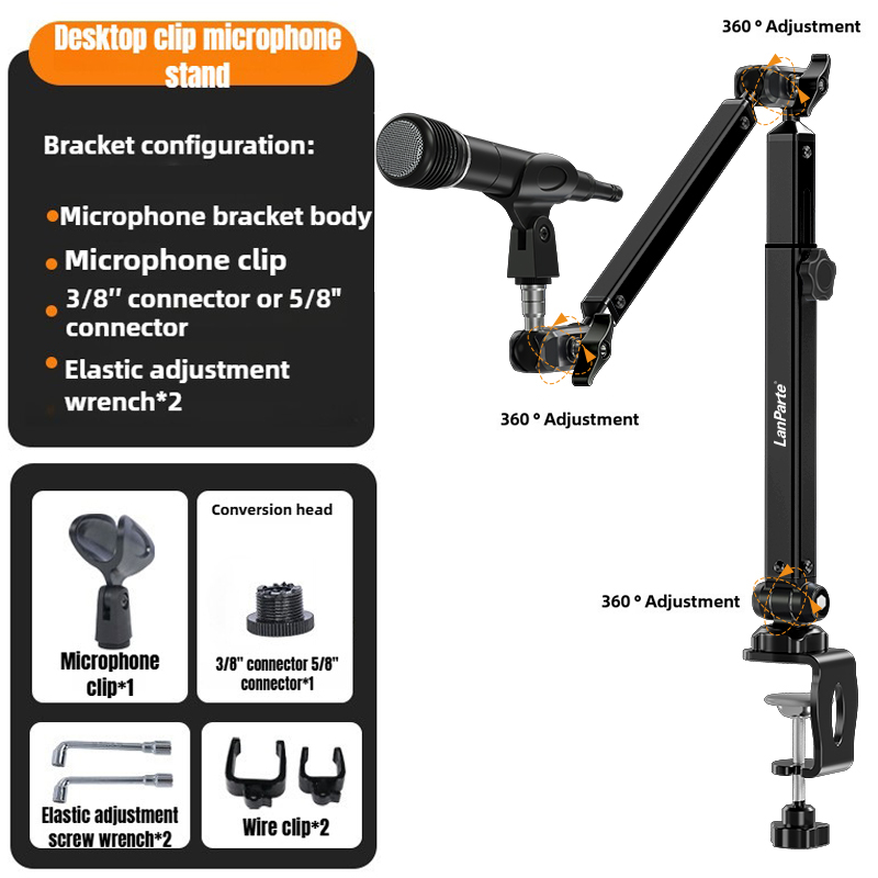 Mikrofonarm-Mikrofonständer für Blau Yeti FIFINE bin8 K669B HyperX QuadCast SoloCast beim2020 Shure SM7B MV7 und andere Mikrofonen: Weiß