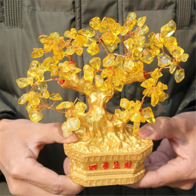 Citron clever gas clever gas tree is geomantic and vast crystal lives in adornment 385 grams
