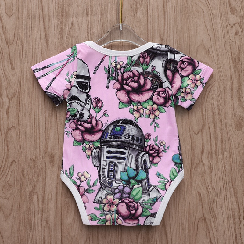 0-18M été cool mignon -né fille garçon vêtements robot body à manches courtes coton vêtements vêtements