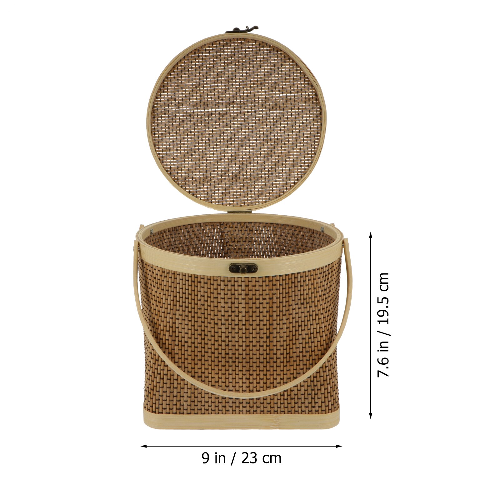 1 Pc Handle Food Basket Portable Woven Basket Egg Basket with Lid )