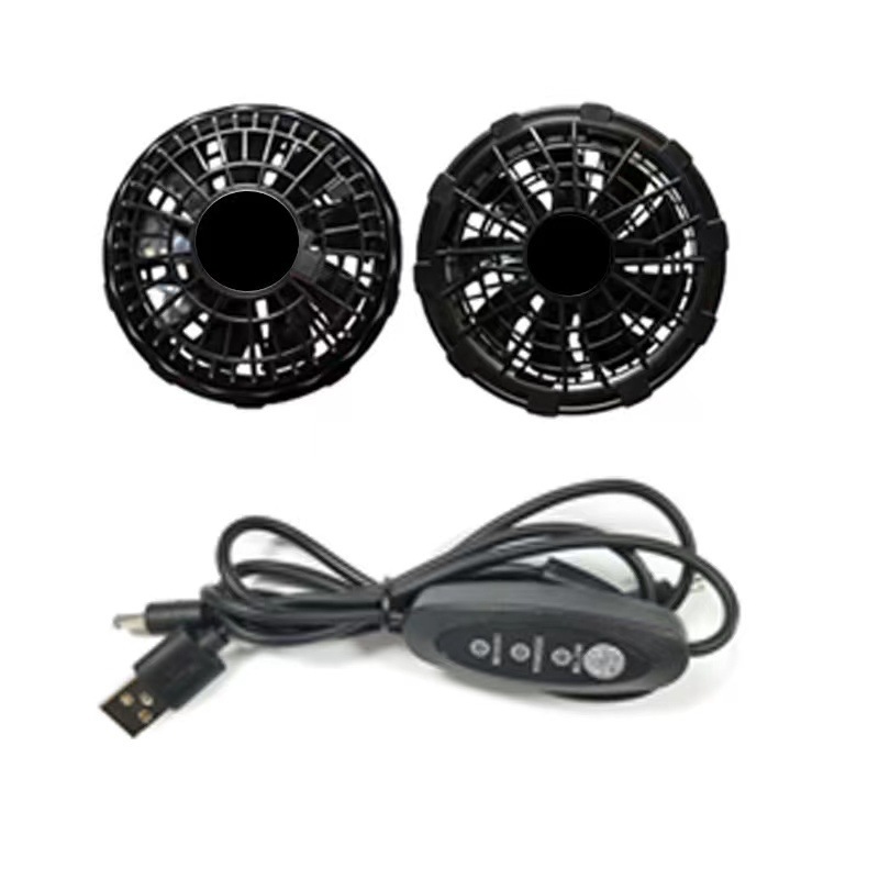 Zomerse, slimme, verkoelende kleding met airconditioning, korte mouwen, grote ventilator, werkkleding voor buiten: Xl / Zwart