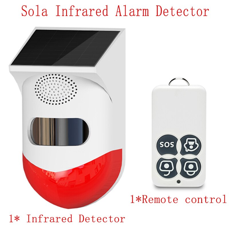 RF433 Solar Infrarood Alarm Detector Sensor Afstandsbediening Wireless Home Inbreker Alarm Sirene Pir Motion Sensor Detector
