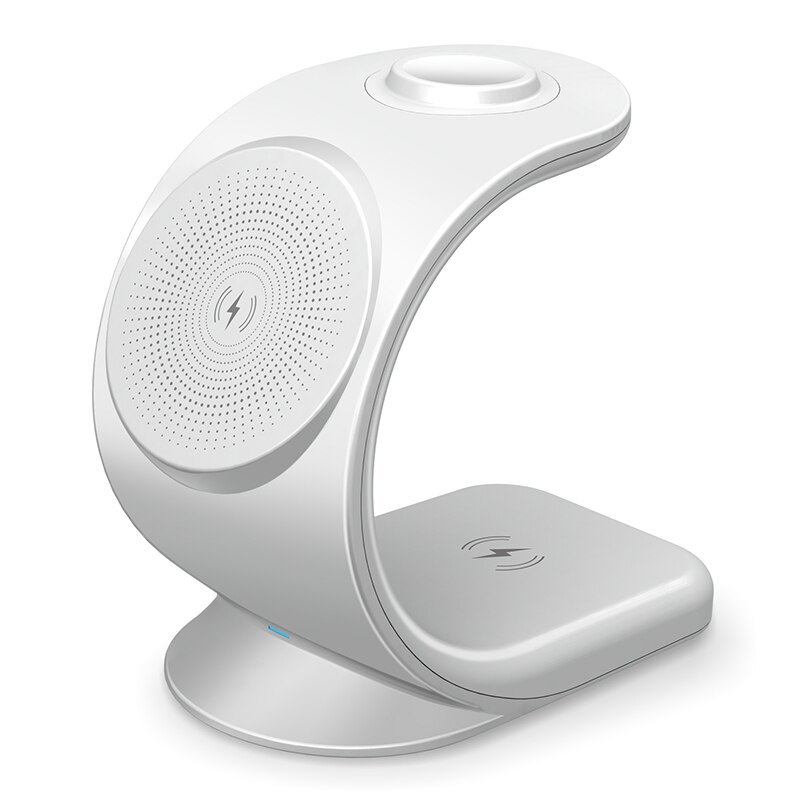 3In1 Magnetic Wireless Chargers Station For Macsafe iPhone 13 12 Pro Max Apple Watch Airpods Charger 15W Fast Wireless Charging: White
