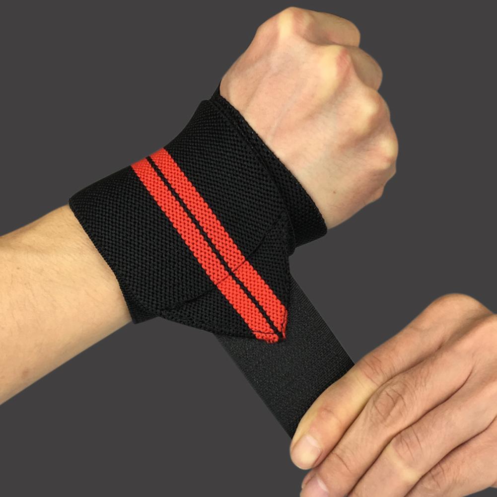 3 farben fitness gepolsterte handgelenk-daumenbandage mit riemen für krafttraining und gewichtheben, polyester-handgelenkbandage 1pc: Rot