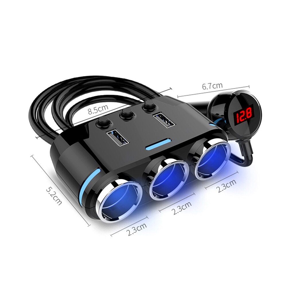 12v-24v universele auto sigarettenaansteker aansluitingen dubbele usb telefoon oplader adapter detectie auto elektronica accessoires: Default Title