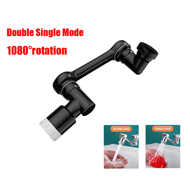 Draaibare Multifunctionele Uitbreiding Kraan Beluchter Aanrecht Kraan Extender Adapter Badkamer Kraan Swivel Robotarm Sink Fit: WHITE