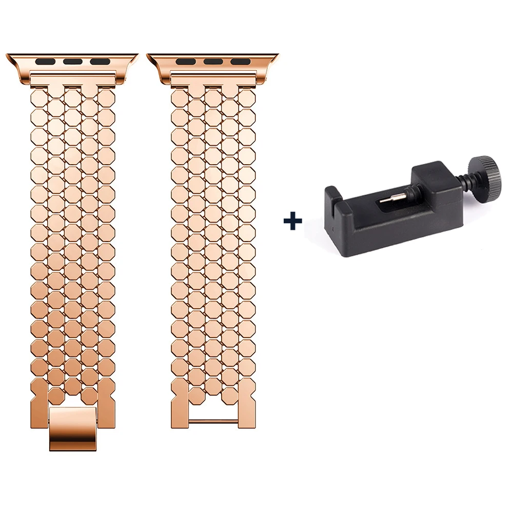 Stainless Steel Bands For Apple Watch Series 9 8 7 6 SE 5 4 3 Ultra2 1 band49 38 42 40 44 41 45mm Bracelet Loop For Iwatch Wrist: M / Beige