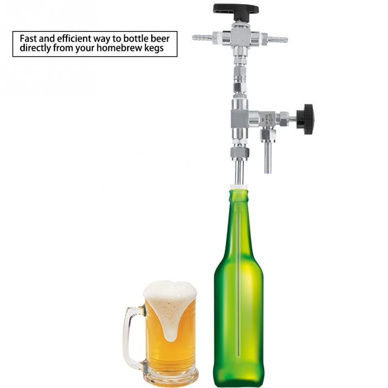 Rellenador de botellas de cerveza a presión de acero inoxidable, Kit de elaboración de cerveza CO2 casera