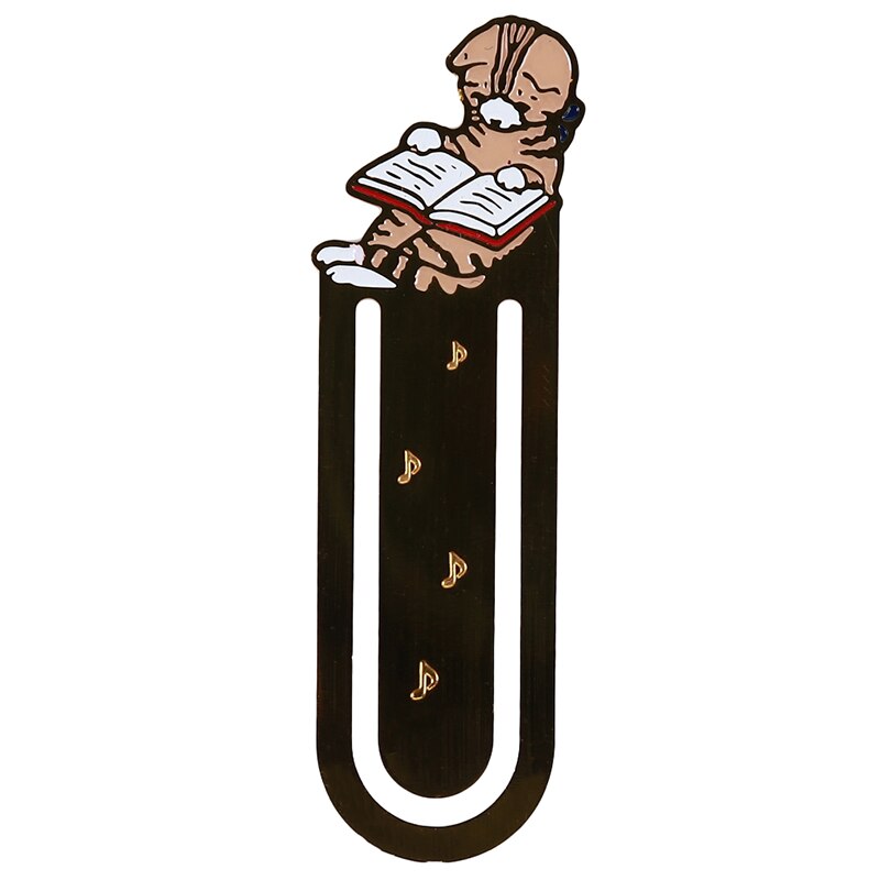 Cartoon Animals Bookmarks Stationery Book Folder School Supplies Cute Cats Reading Book Gold-Plated Metal Bookmark: style2