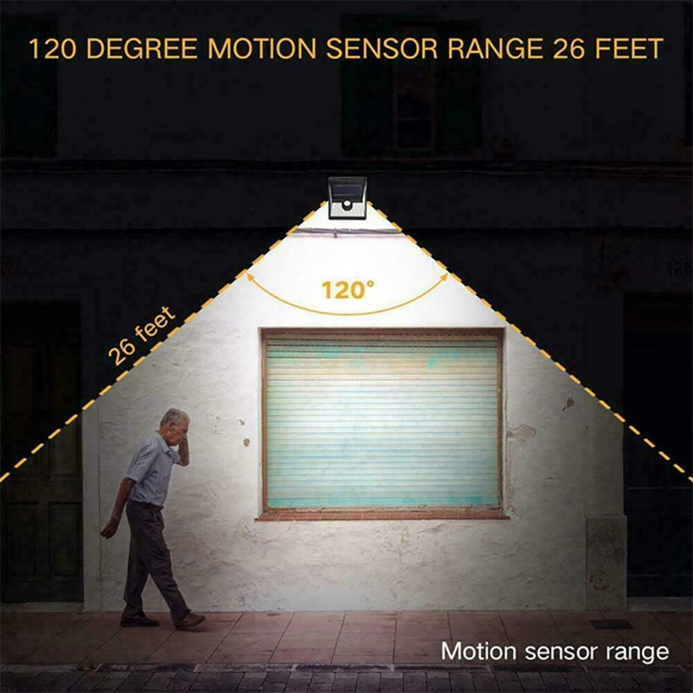 Applique murale solaire améliorée mpow 40 led avec détecteur de mouvement pir, lampe solaire, 3 modes d'éclairage ,  ip65 lampes de jardin extérieures étanches