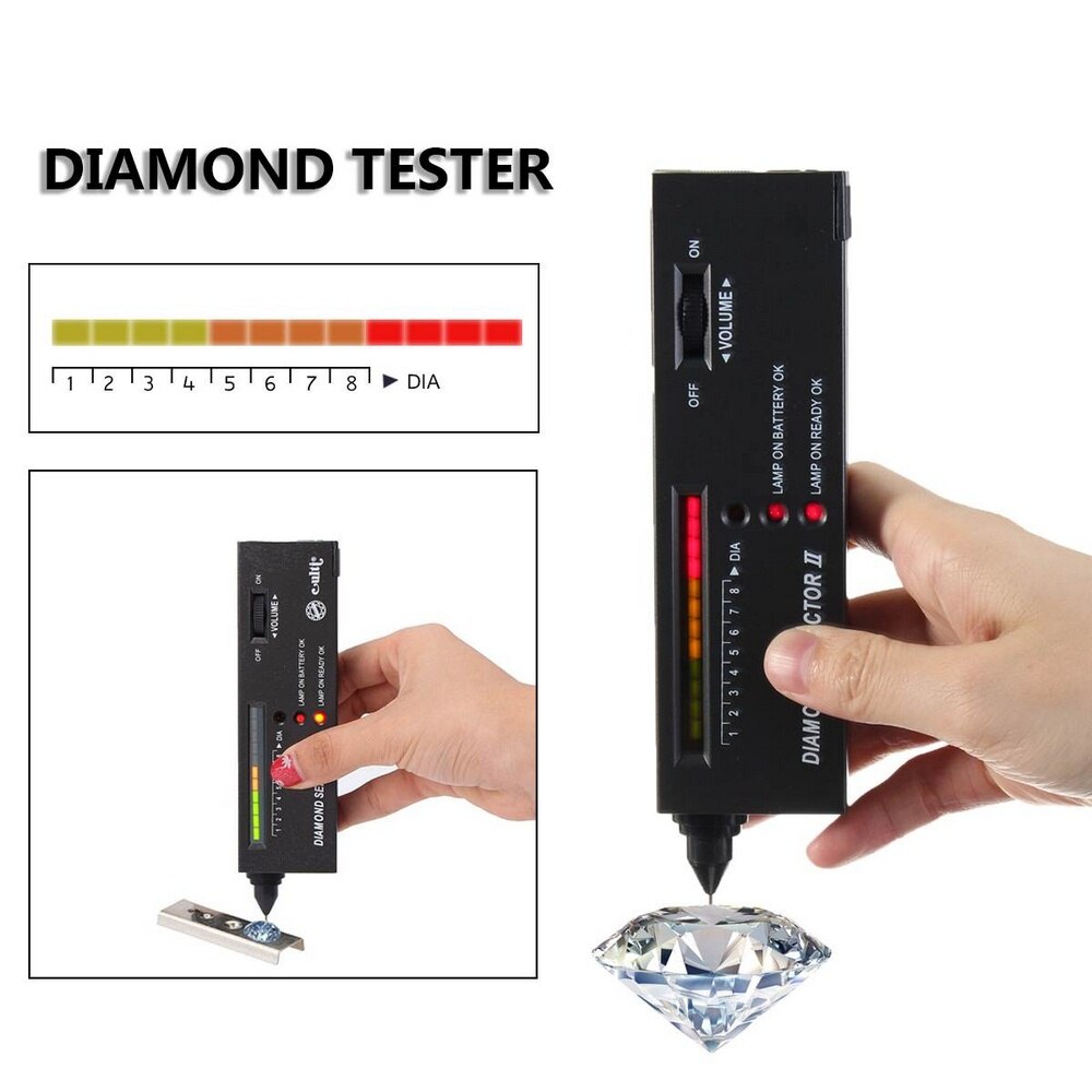Høj nøjagtighed diamant tester ædelsten ædelsten vælger smykke watcher værktøj led diamant indikator test pen: Default Title