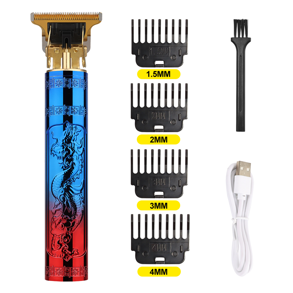 Pro T Clippers Trimmer Elektro Pro Li Trimmer T Blade Trimmer Akku wiederauf ladbar profession elle Glatze USB wiederauf ladbar: Burgunderrot